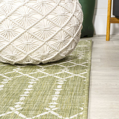 Ourika Moroccan Geometric Textured Weave Indoor/Outdoor Square Rug