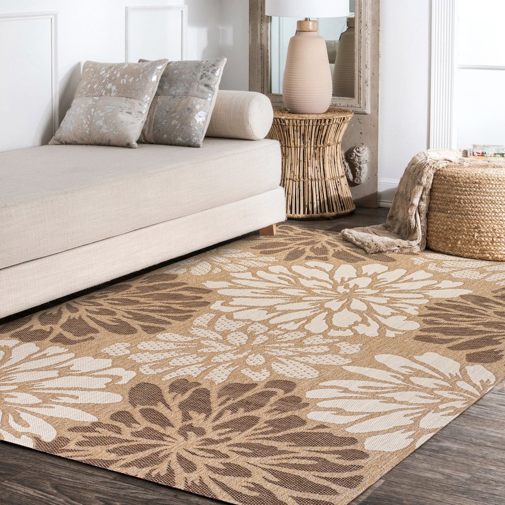 Zinnia Modern Floral TetuWeaveIndoor/Outdoor  Rug