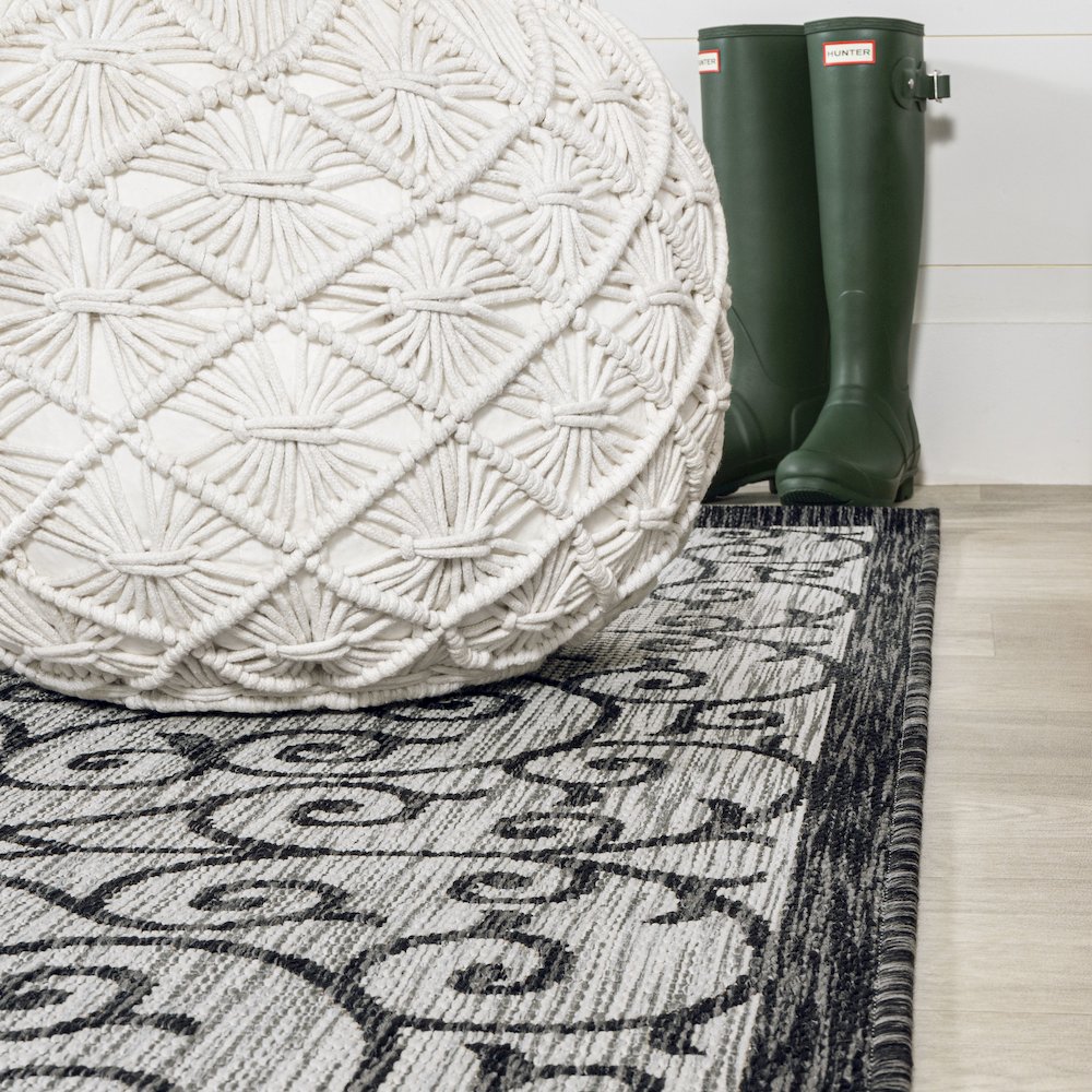 Madrid Vintage Filigree Textured Weave Indoor/Outdoor Area Rug