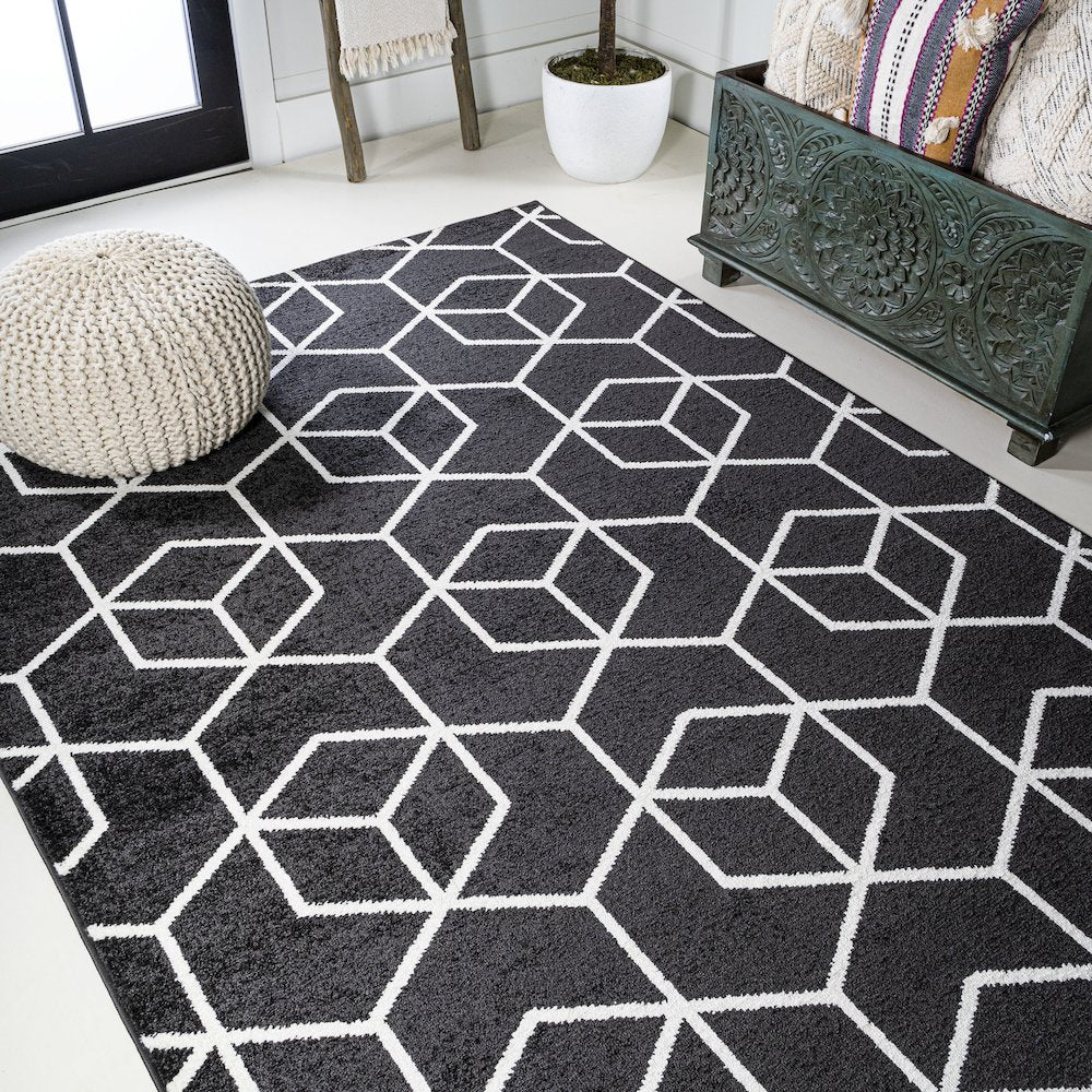 Tumbling Blocks Modern Geometric Area Rug
