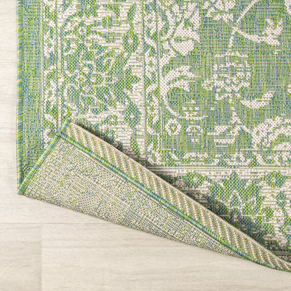 Tela Bohemian Textured Weave Floral Indoor/Outdoor Area Rug