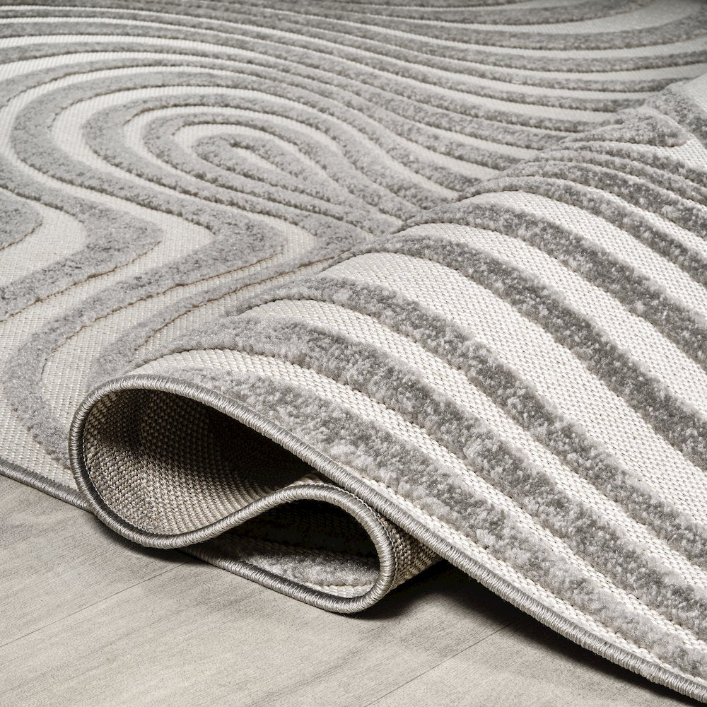Maribo High-Low Abstract Groovy StripedIndoor/Outdoor Runner Rug