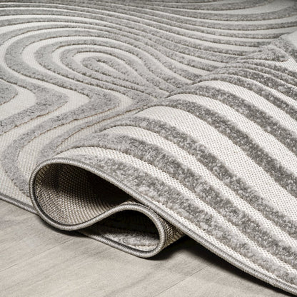 Maribo High-Low Abstract Groovy StripedIndoor/Outdoor Runner Rug