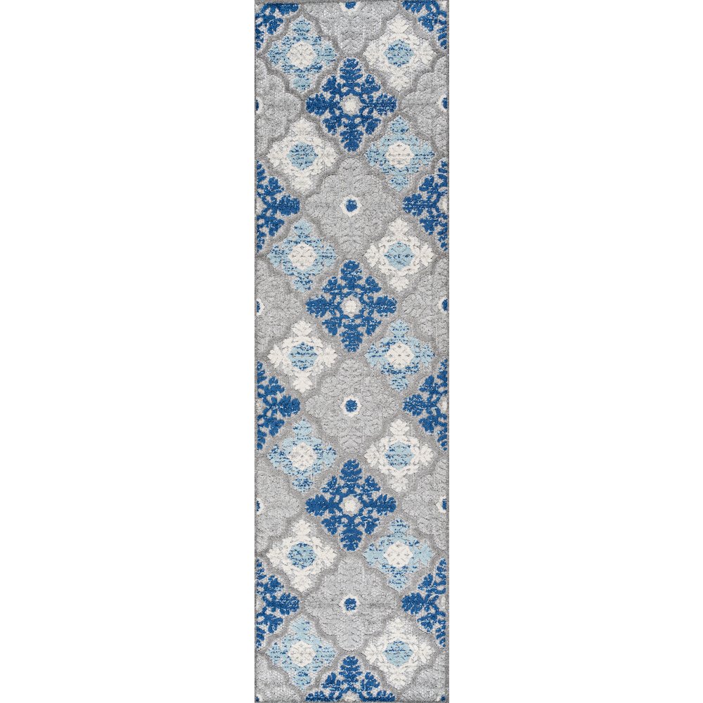 Cassis Ornate Ogee Trellis High-Low Indoor/Outdoor Area Rug