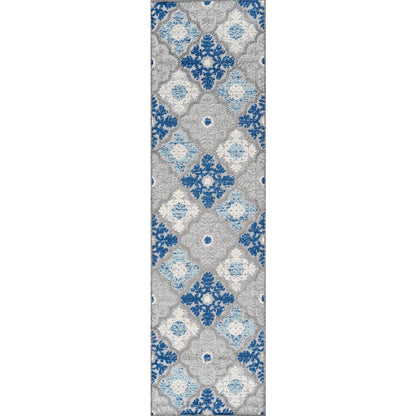 Cassis Ornate Ogee Trellis High-Low Indoor/Outdoor Area Rug