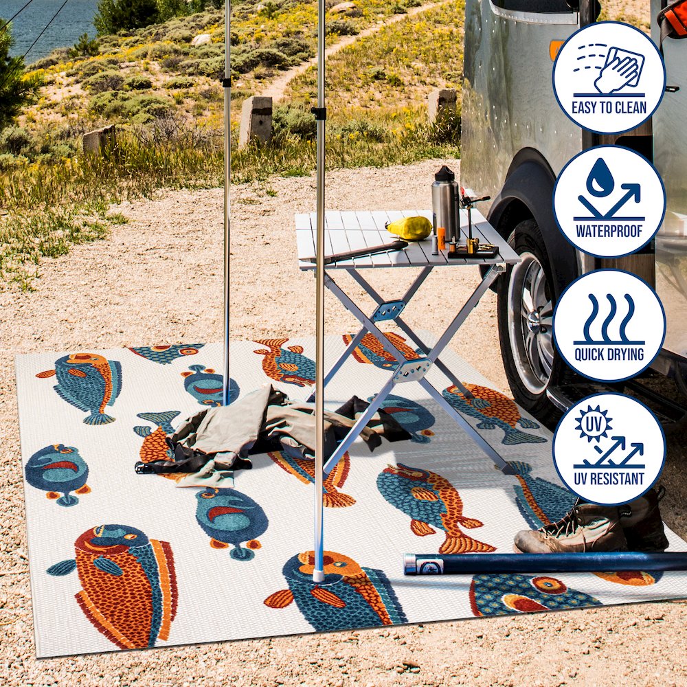 Algarve Modern Fish High-Low Indoor/Outdoor Area Rug