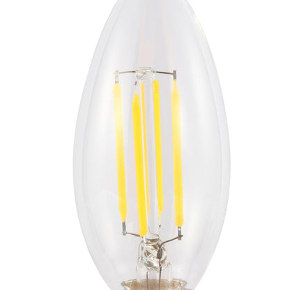 Vintage Non-Dimmable C35 4-Watt Led Edison Glass Bulbs With E12 Base (Pack Of 6)