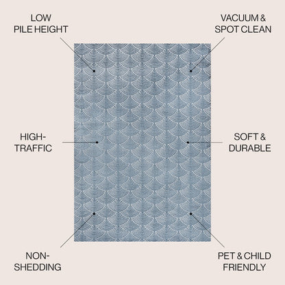 Porter Geometric Art Deco Fan Pattern High-Low Area Rug