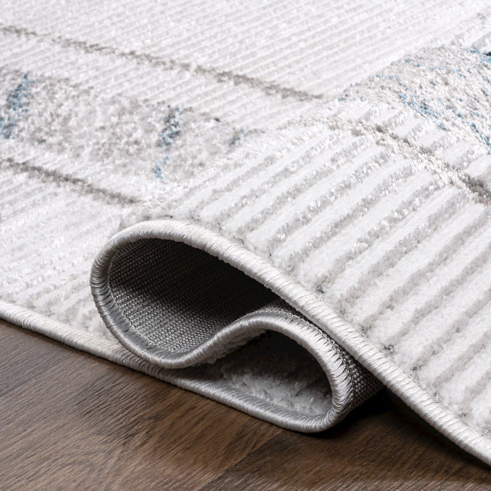Athens Classic Border Marble Pattern High-Low Runner Rug