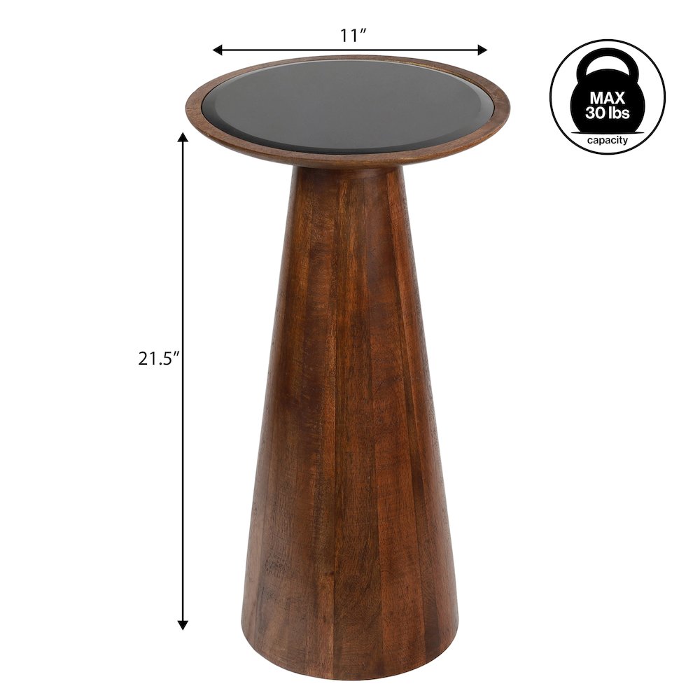 Linden Farmhouse Industrial Mango Wood Drink Table and Decorative End Table