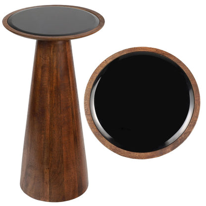 Linden Farmhouse Industrial Mango Wood Drink Table and Decorative End Table