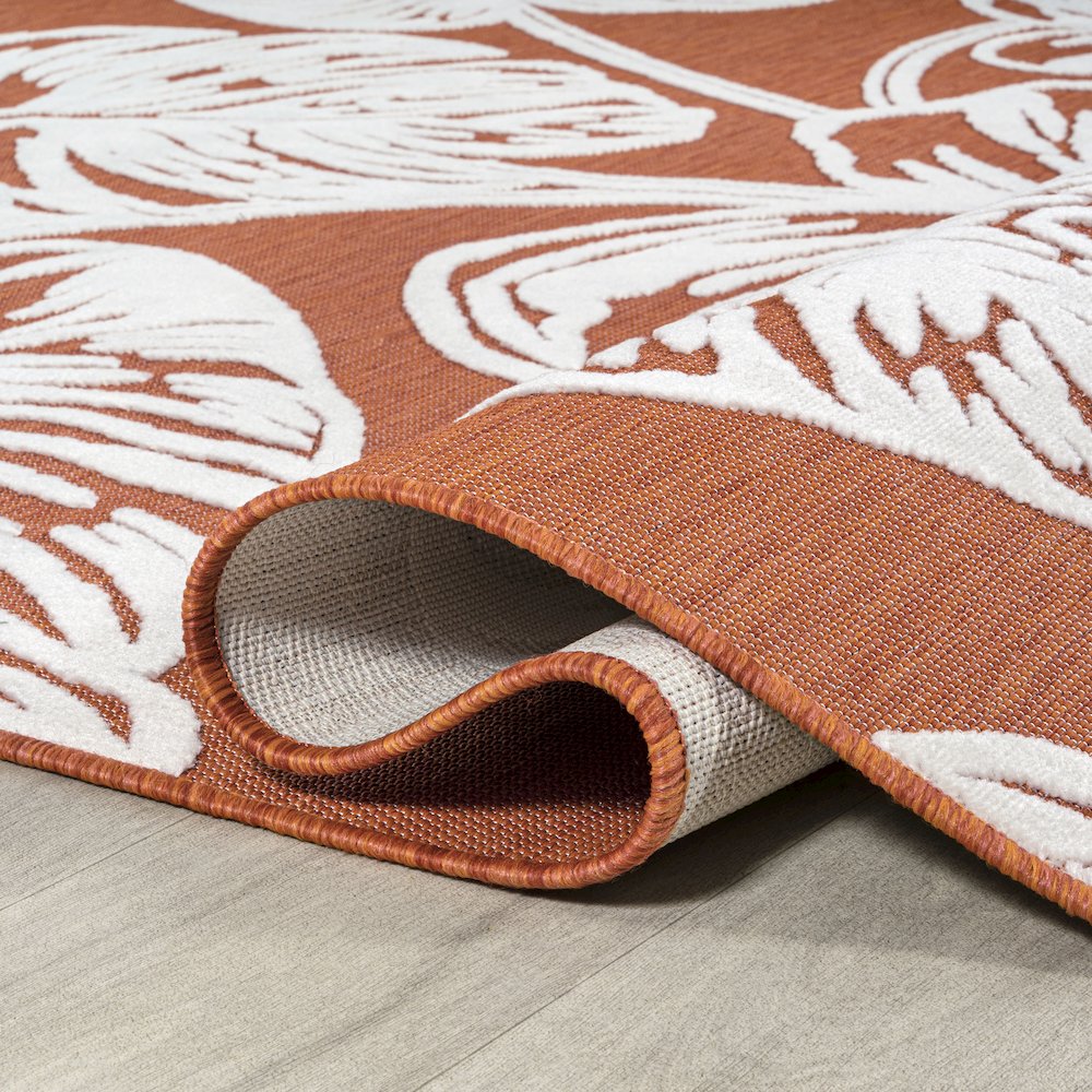 Tobago High-Low Two Tone Monstera Leaf Area Rug