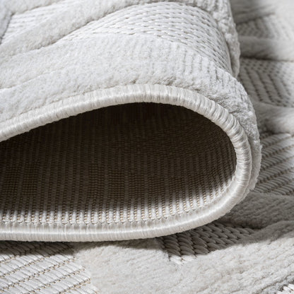 Talaia Neutral Geometric Indoor/Outdoor Area Rug