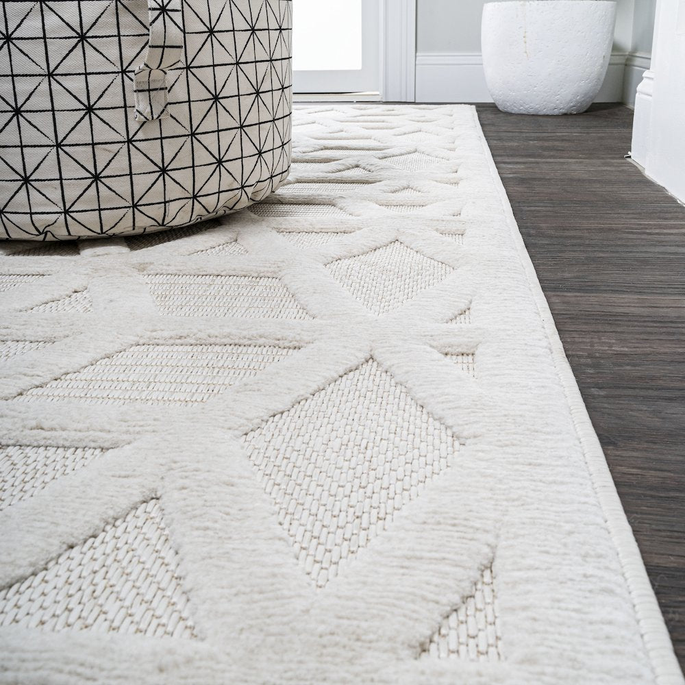 Talaia Neutral Geometric Indoor/Outdoor Area Rug