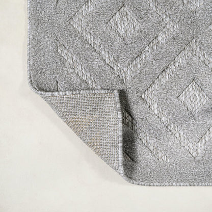 Portmany Neutral Diamond Trellis Indoor/Outdoor Area Rug