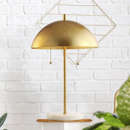 Ella Dome Metal With Marble Base Led Table Lamp