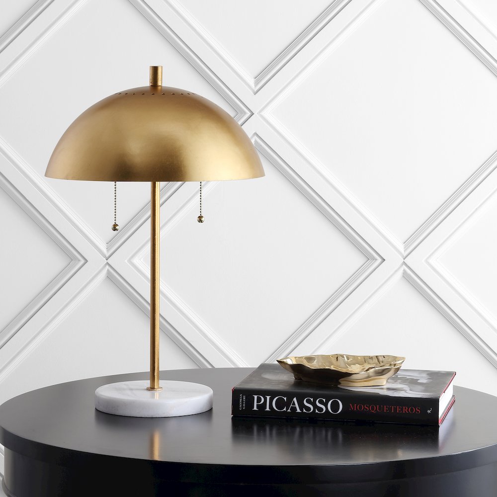 Ella Dome Metal With Marble Base Led Table Lamp