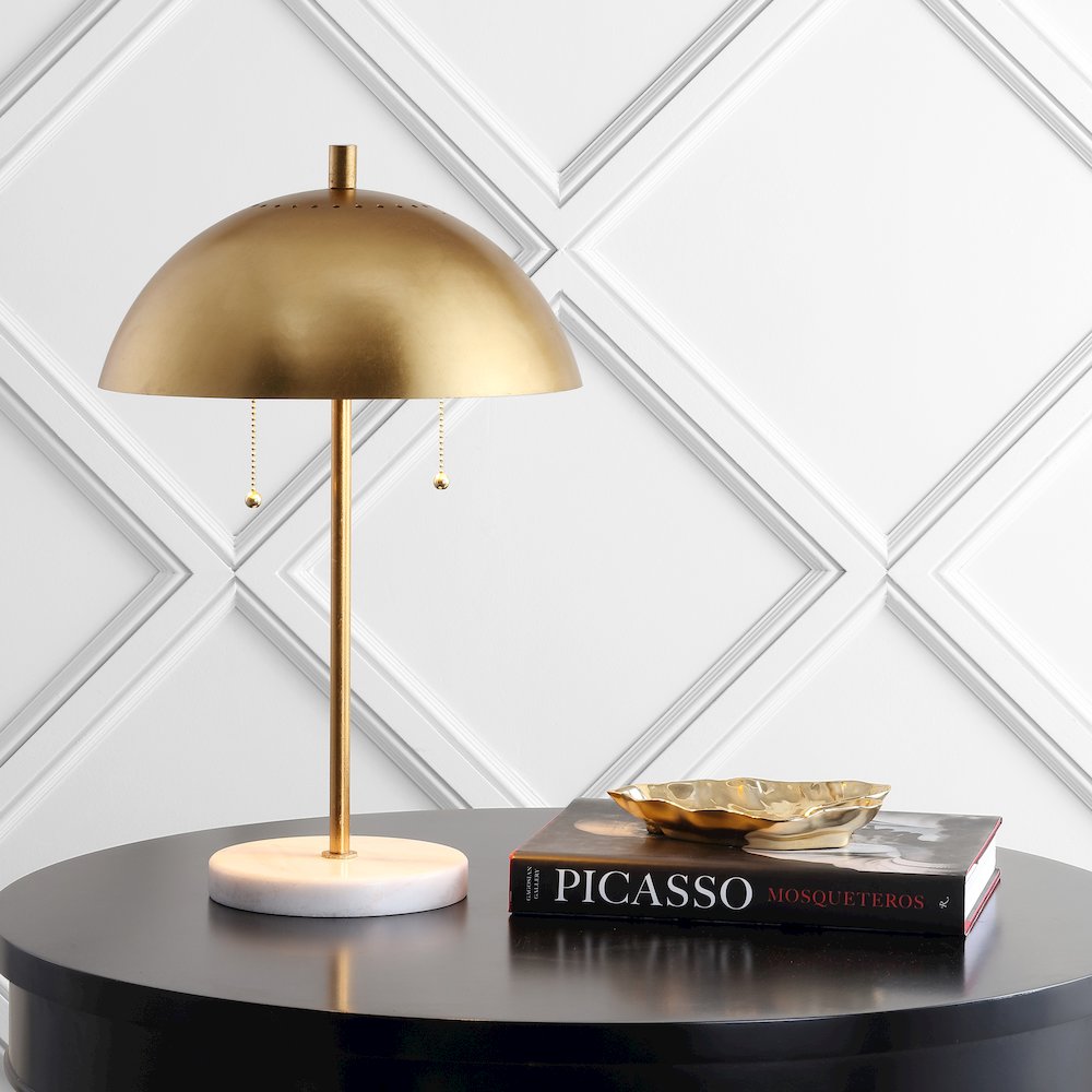 Ella Dome Metal With Marble Base Led Table Lamp