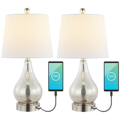 Dino Farmhouse Industrial Iron/Glass Led Table Lamp