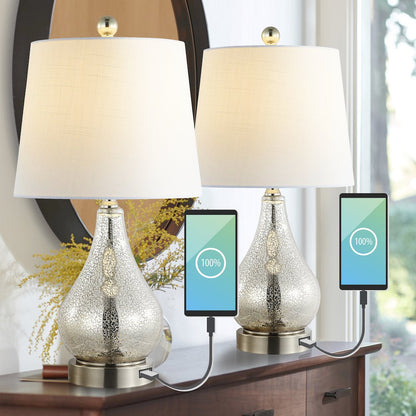 Dino Farmhouse Industrial Iron/Glass Led Table Lamp