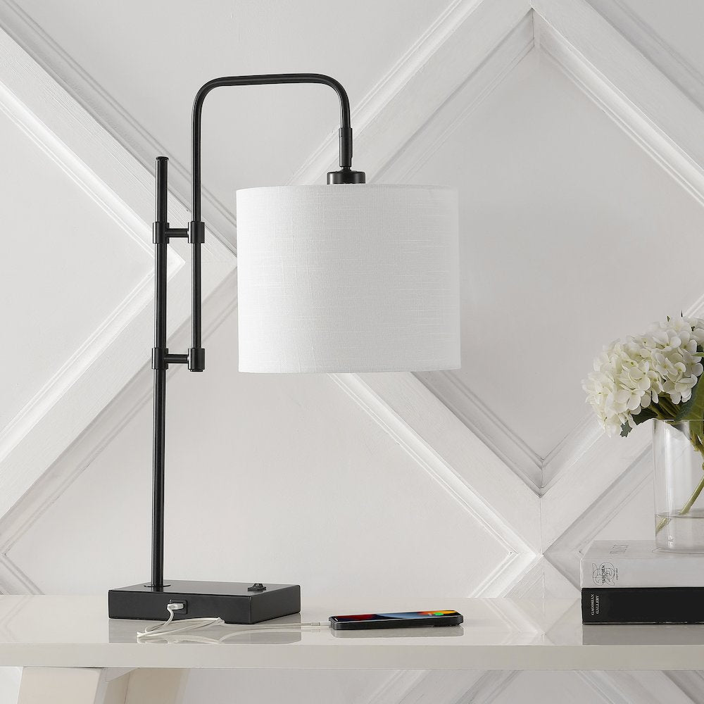 Edris Industrial Designer Metal Led Task Lamp With Usb Charging Port