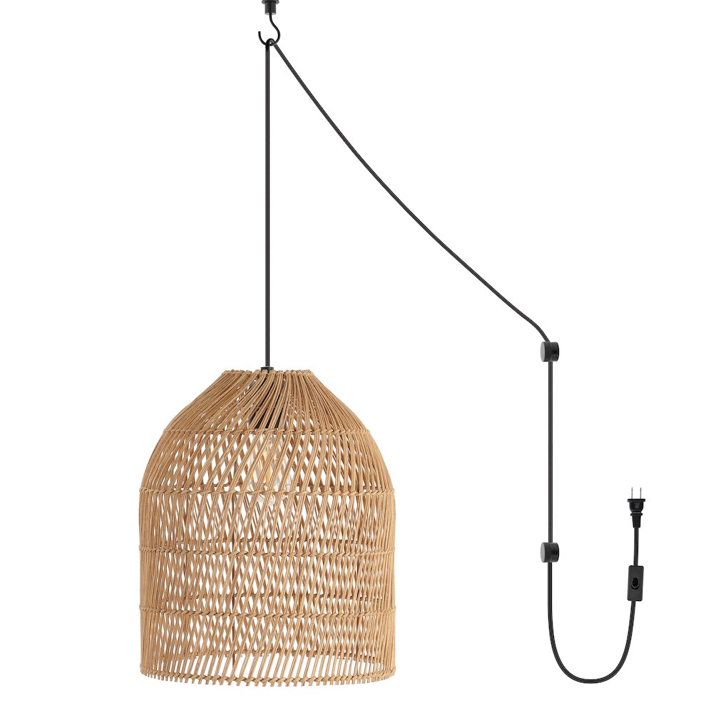 Koda Farmhouse Coastal Bohemian Rattan Led Pendant