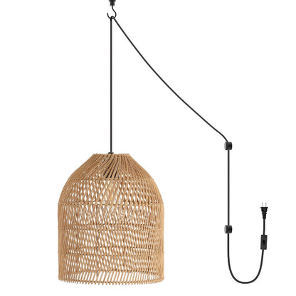 Koda Farmhouse Coastal Bohemian Rattan Led Pendant