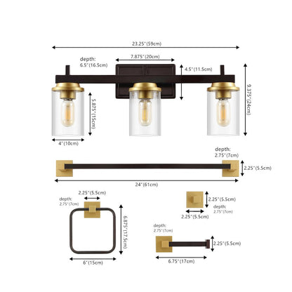 Liam 3-Light Farmhouse Industrial Vanity Light