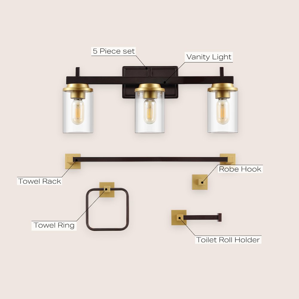 Liam 3-Light Farmhouse Industrial Vanity Light