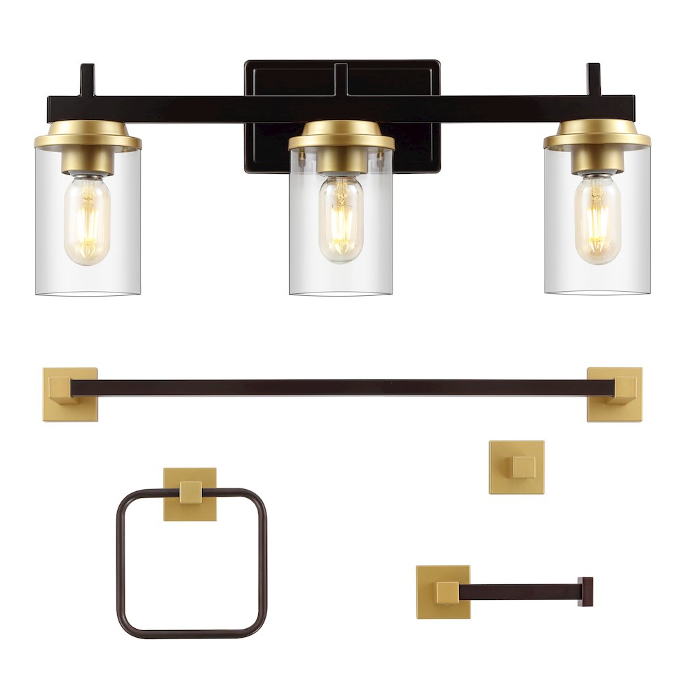 Liam 3-Light Farmhouse Industrial Vanity Light