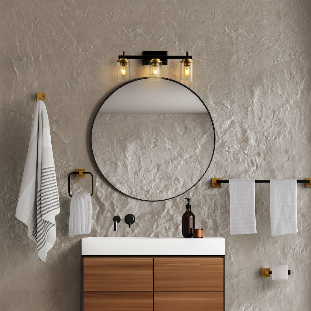 Liam 3-Light Farmhouse Industrial Vanity Light