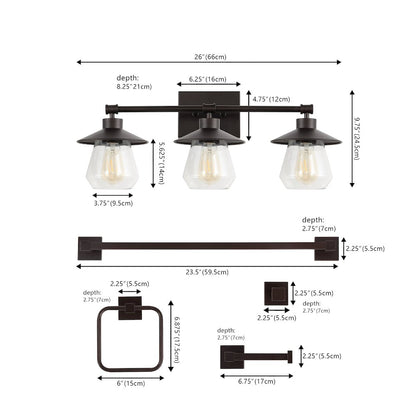 Avalon 3-Light Farmhouse Cottage Vanity Light