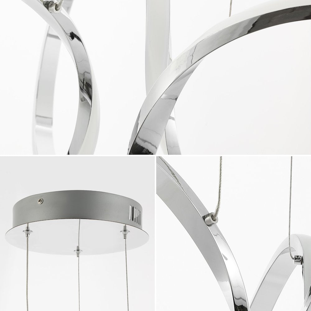 Helix 1-Light Contemporary Minimalist Aluminum Ribbon Integrated Led Pendant