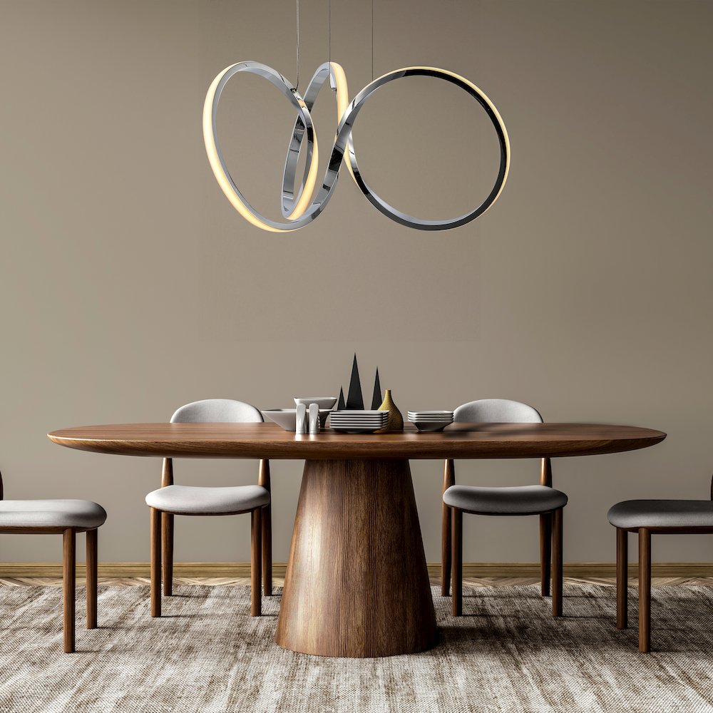 Helix 1-Light Contemporary Minimalist Aluminum Ribbon Integrated Led Pendant