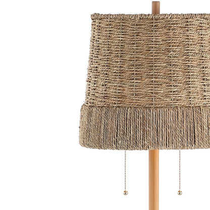 Ocata Coastal Bohemian Ironrattan Led Floor Lamp With Pull Chain