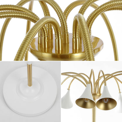 Vivian 10-Light Mid-Century Modern Iron Medusa Multi Head Led Floor Lamp