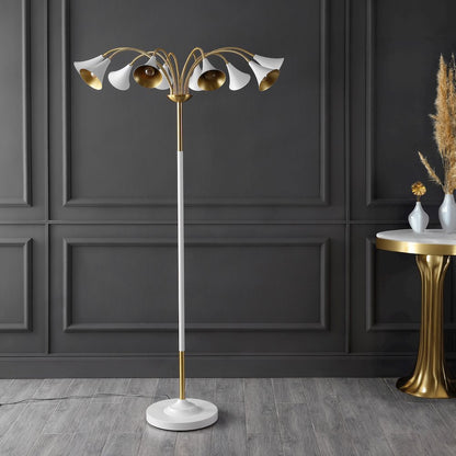 Vivian 10-Light Mid-Century Modern Iron Medusa Multi Head Led Floor Lamp