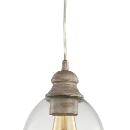 Fontaine Adjustable Greige Glass Led Pendant