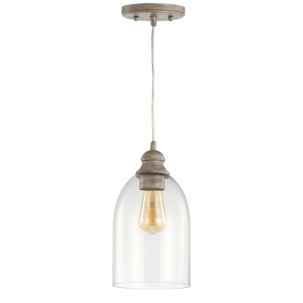 Fontaine Adjustable Greige Glass Led Pendant