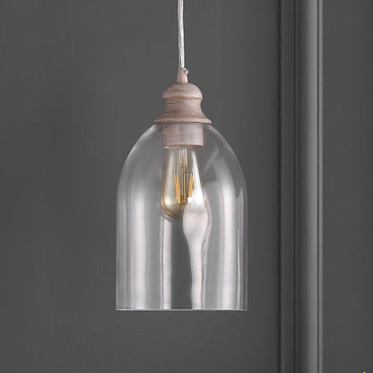 Fontaine Adjustable Greige Glass Led Pendant