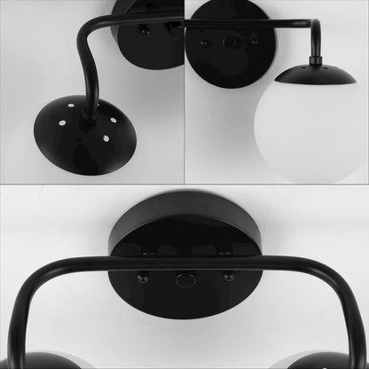 Louis 2-Light Metal/Frosted Glass Modern Contemporary Led Vanity Light