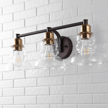 Manhattan Vintage Metal/Glass Industrial Rustic Led Vanity