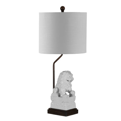 Guardian Lion Ceramic Classic Modern Led Table Lamp