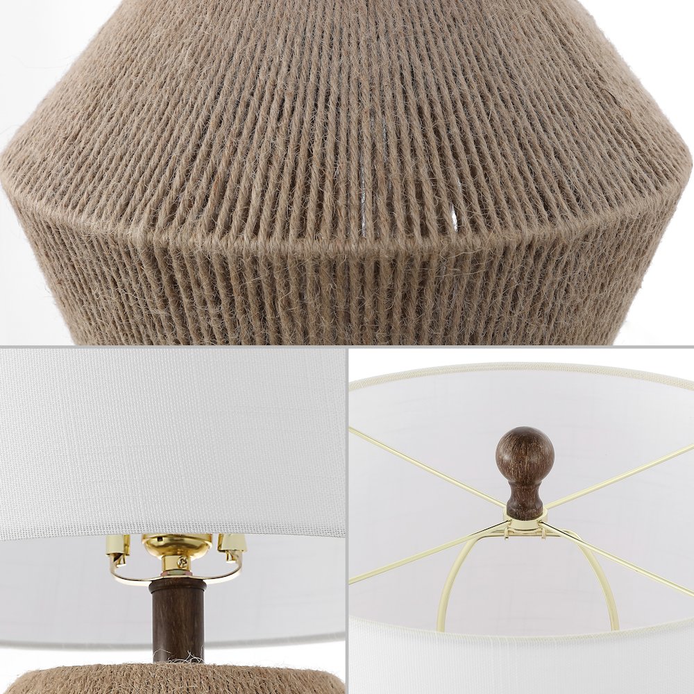 Alma Coastal Rustic Iron/Rope Led Table Lamp