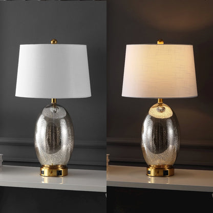 Reese 1-Outlet Contemporary Style Iron/Glass Led Table Lamp