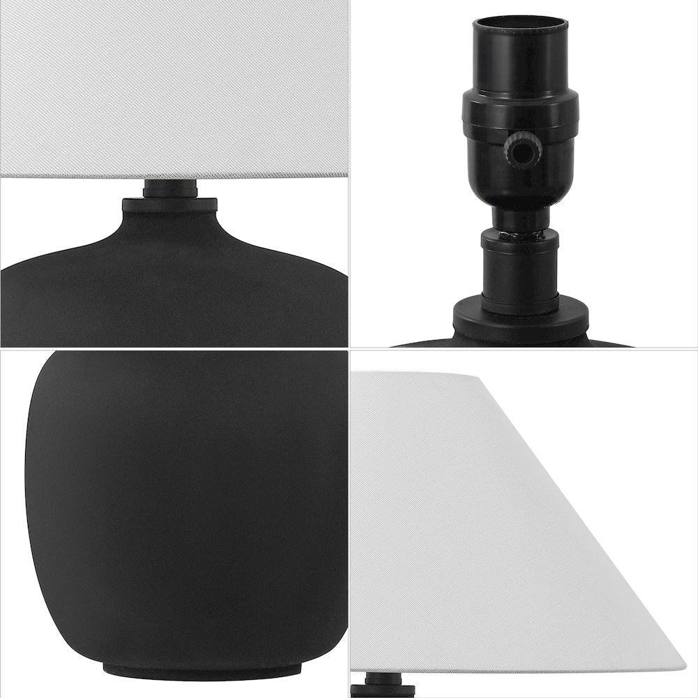 Resin/Iron LED Table Lamp, Matte Black (Set of 2)