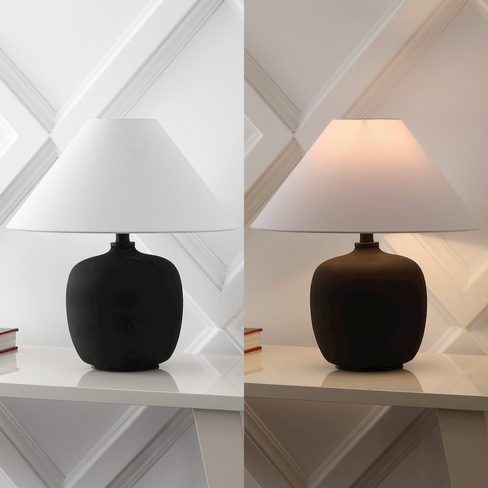 Resin/Iron LED Table Lamp, Matte Black (Set of 2)
