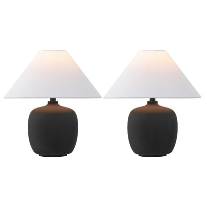 Resin/Iron LED Table Lamp, Matte Black (Set of 2)