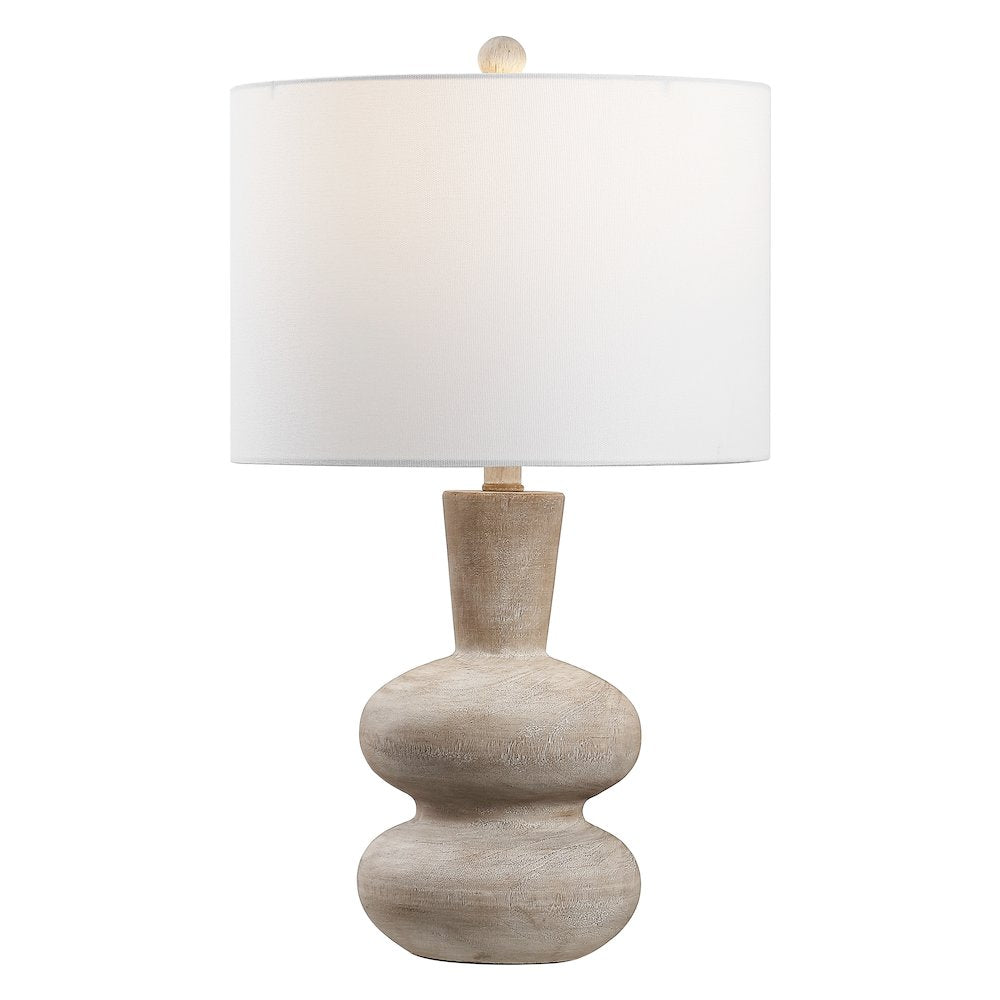 Matheo Modern Minimalist Sculptural Oak-Grain Resin LED Table Lamp Antique
