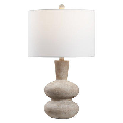 Matheo Modern Minimalist Sculptural Oak-Grain Resin LED Table Lamp Antique